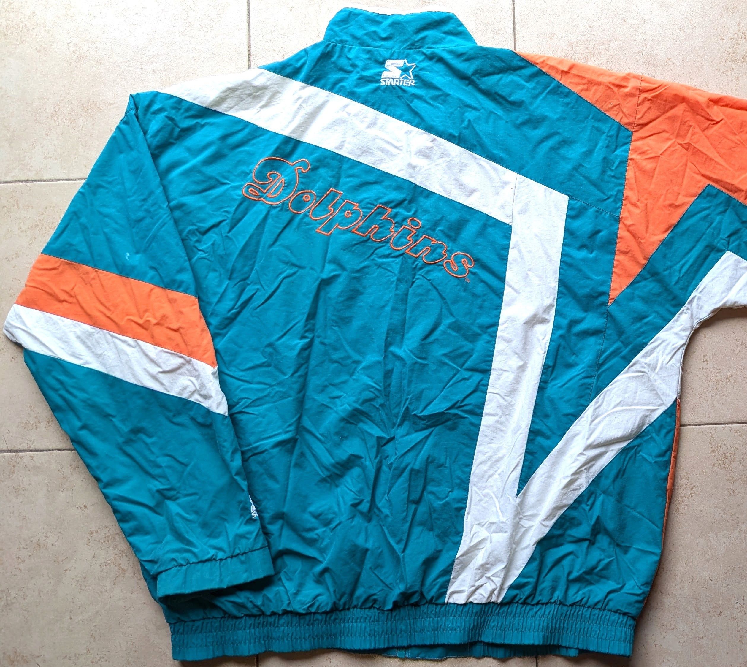 Starter Miami Dolphins 90s STAR windbreaker SHULA teal NFL vintage Size US L / EU 52-54 / 3 - 6 Thumbnail