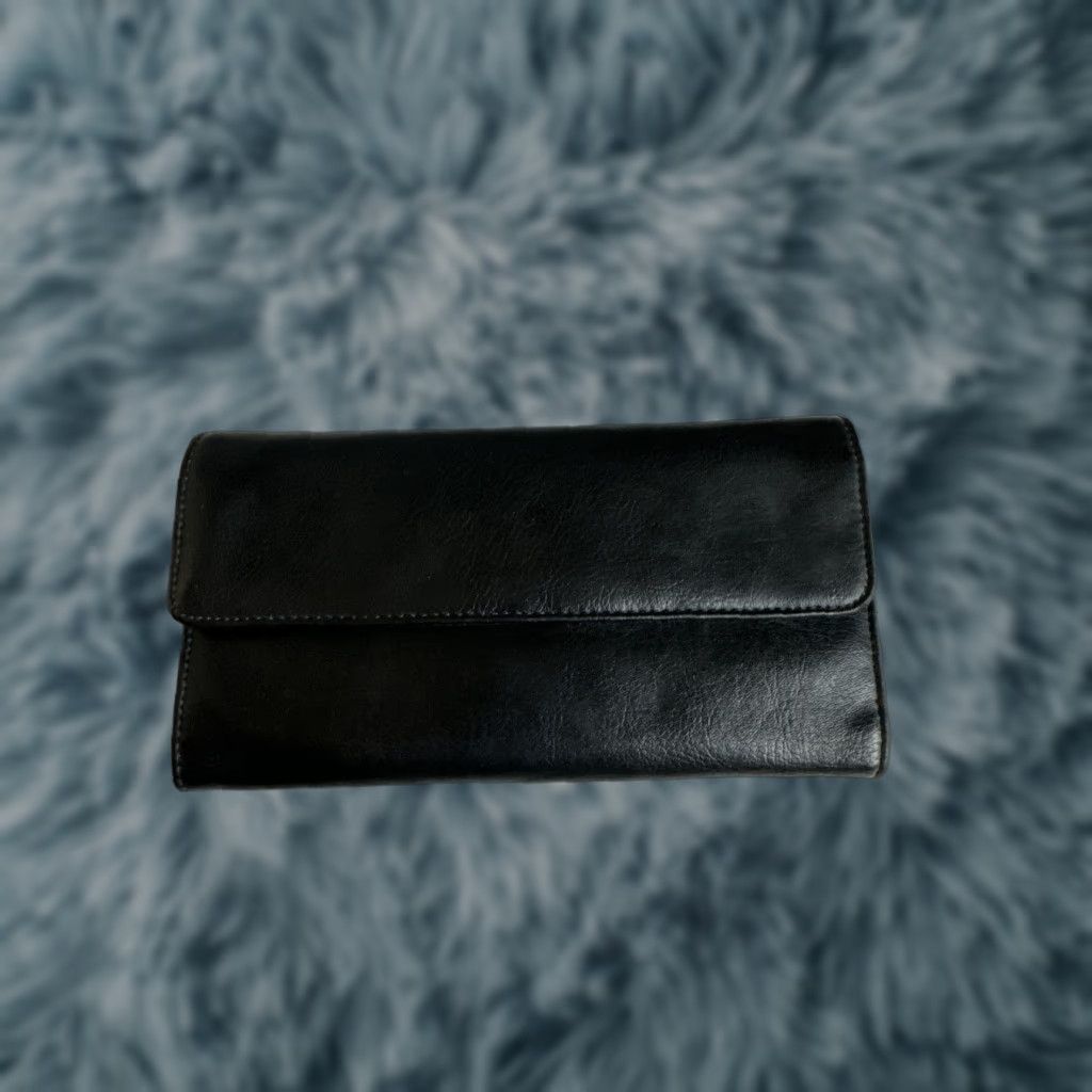 Vintage VINTAGE Black Leather Bi Fold Clutch Wallet Women Size ONE SIZE - 1 Thumbnail