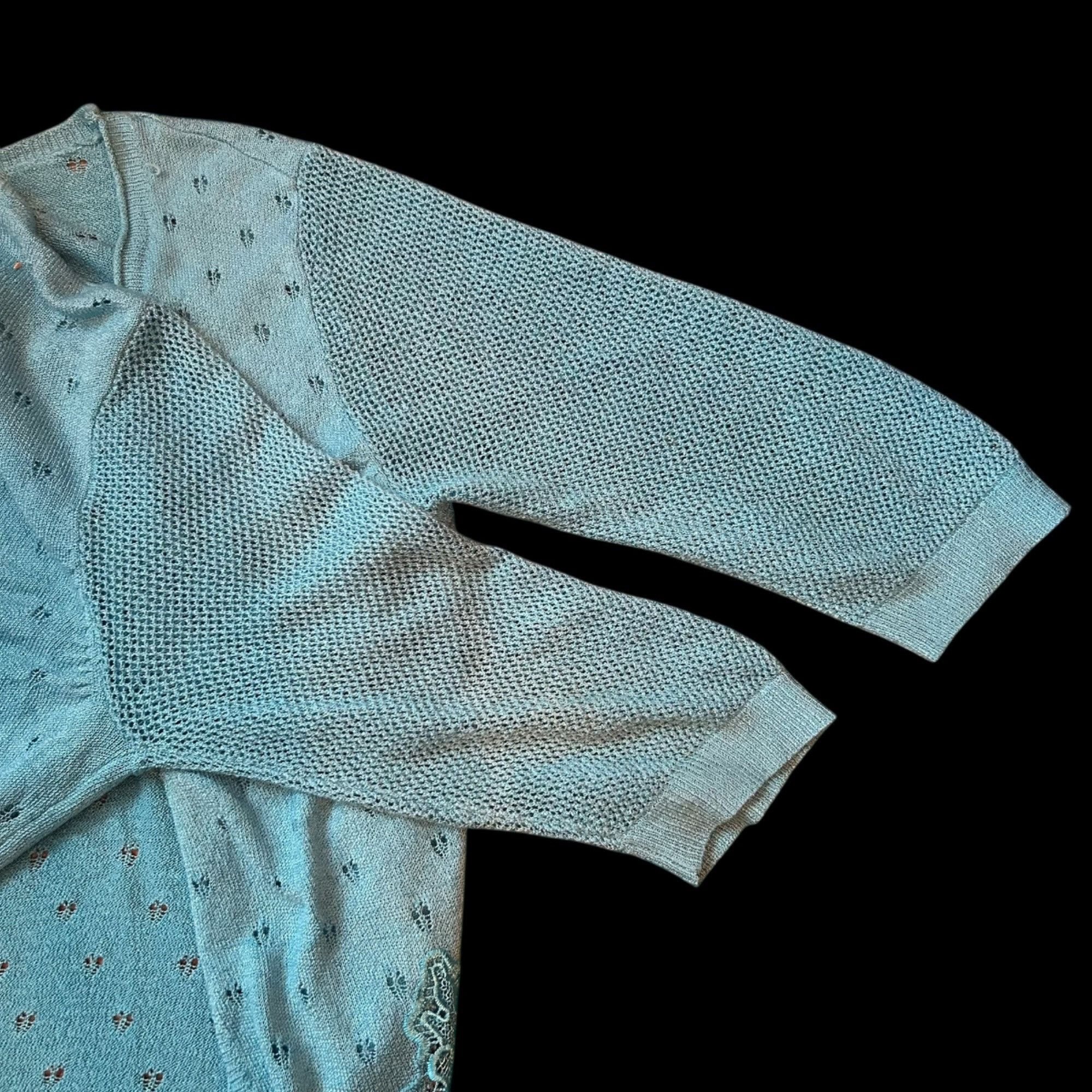 Vintage Vintage Lauren Michelle Open Front Eyelet Embroidered Mesh C Size S / US 4 / IT 40 - 6 Thumbnail