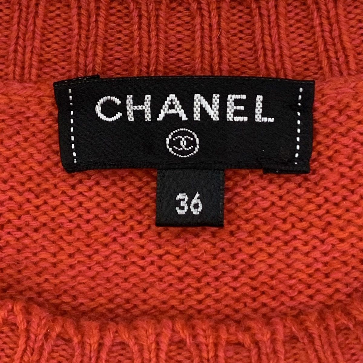 Chanel Chanel Red Pearl Button Cashmere Knit Dress K26WX Size XXS / US 00 / IT 34 - 6 Thumbnail