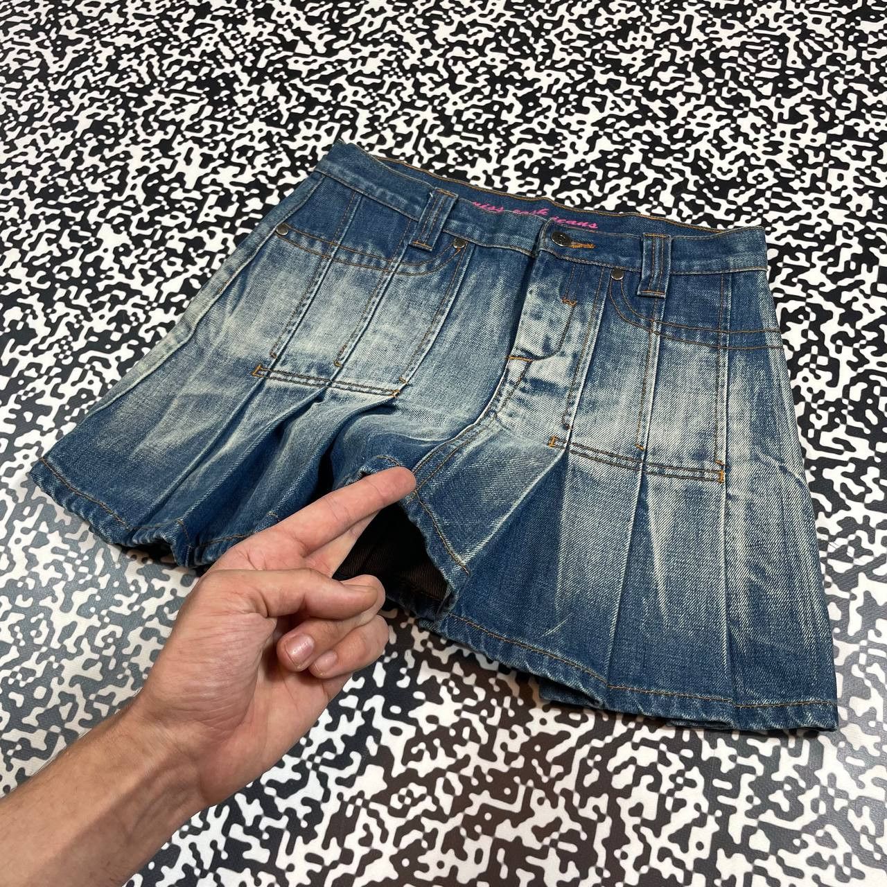 Japanese Brand Vintage Y2K Japanese Flared Retro Denim Mini Skirt 90s Style Size 27" / US 4 / IT 40 - 8 Thumbnail