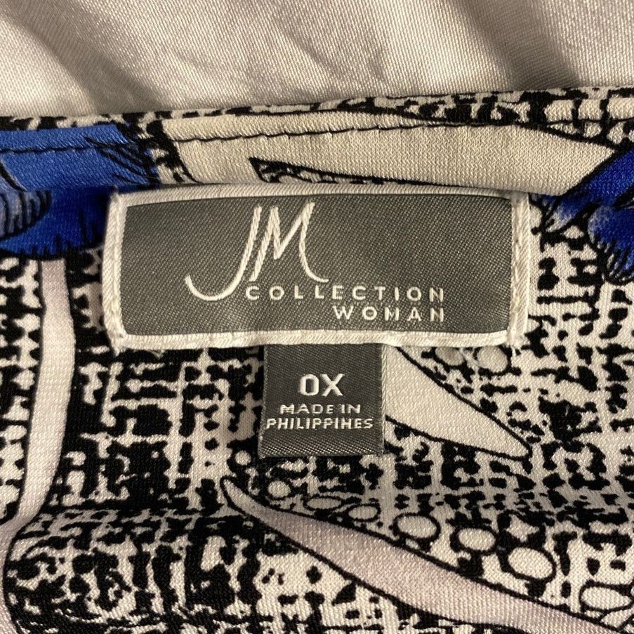 Other Chic Floral Patchwork Blouse Black Blue JM Collection 0X Size XL / US 12-14 / IT 48-50 - 3 Thumbnail
