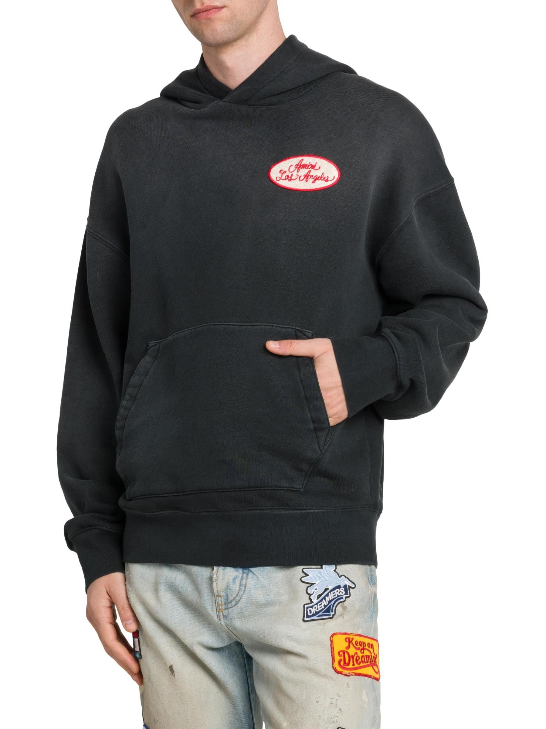 Amiri os11x1225 Station Patch Cotton Oversized Hoodie in Black Size US M / EU 48-50 / 2 - 6 Thumbnail