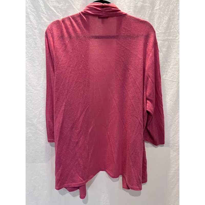 Talbots Talbots Woman Flyaway Open Slub Cardigan Pink 3X Size 3XL / US 20-22 - 2 Thumbnail
