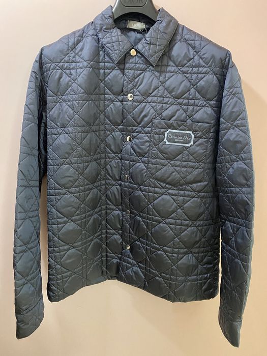 Dior DIOR BLUE CANNAGE QUILTED OVERSHIRT 46 | Grailed