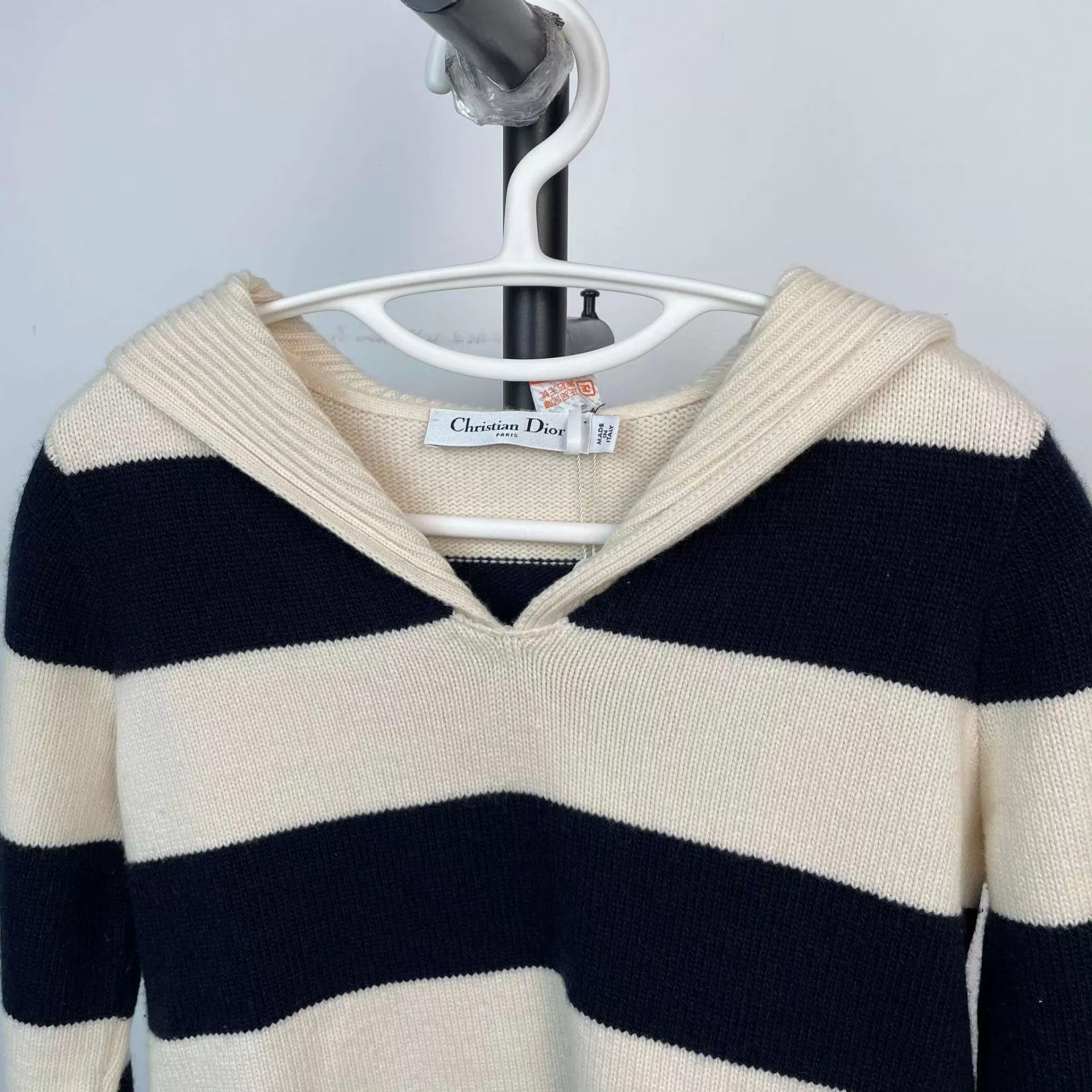 Dior Dior 34 navy collar black white stripe knit 98 new Size XS / US 0-2 / IT 36-38 - 7 Thumbnail