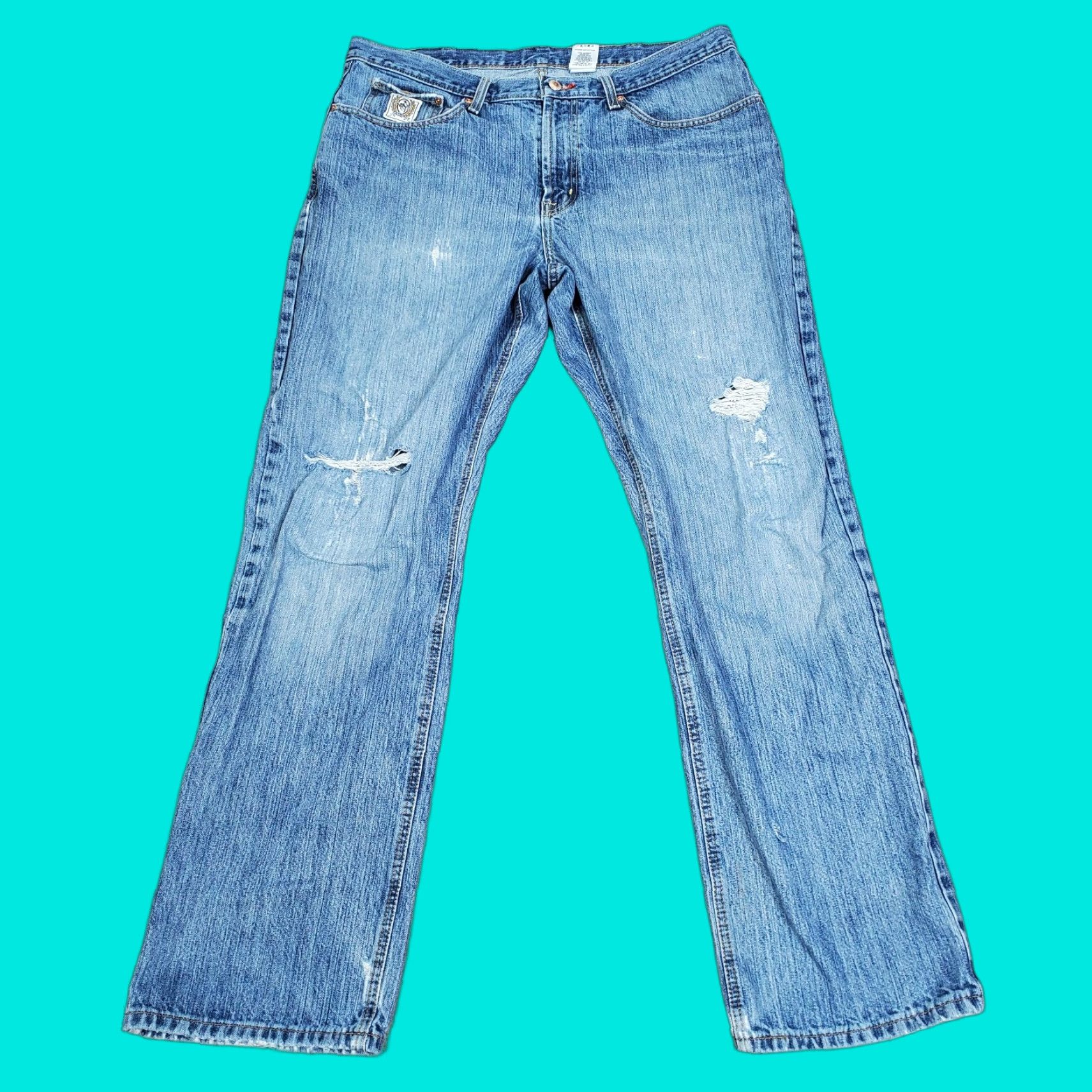 Vintage Cinch Jeans Mens 38x34 Blue Relaxed Fit Straight Leg Distressed White Label Fade Shirt? Size US 38 / EU 54 - 1 Thumbnail