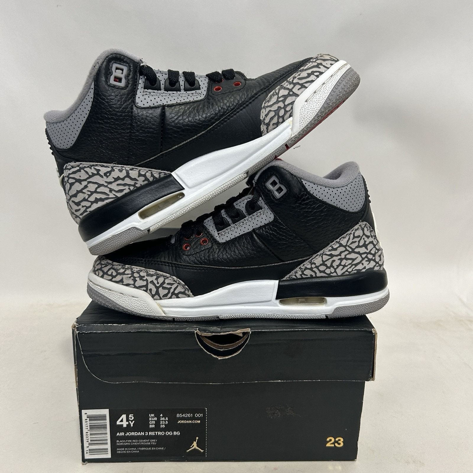 Nike Nike Air Jordan Retro 3 BG “Black Cement” 2018 Size US 6 / IT 36 - 3 Thumbnail