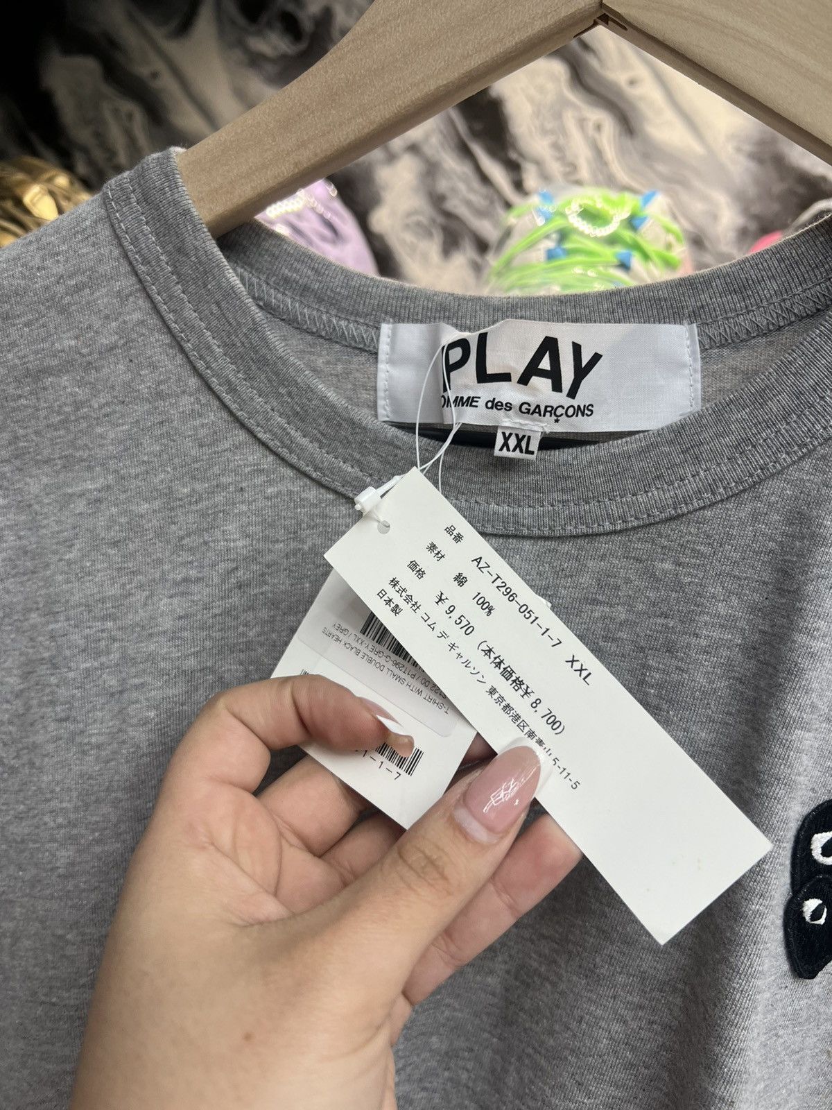 Comme des Garcons PLAY CDG Grey Tee Size US XXL / EU 58 / 5 - 7 Thumbnail