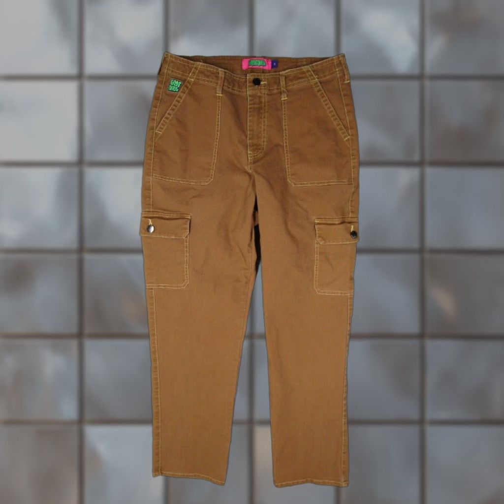 Empyre VINTAGE Empyre Cargo Pants Women 9 Brown Canvas Flat Front Straight Leg Streetwear Workwear Size 30" / US 8 / IT 44 - 1 Thumbnail