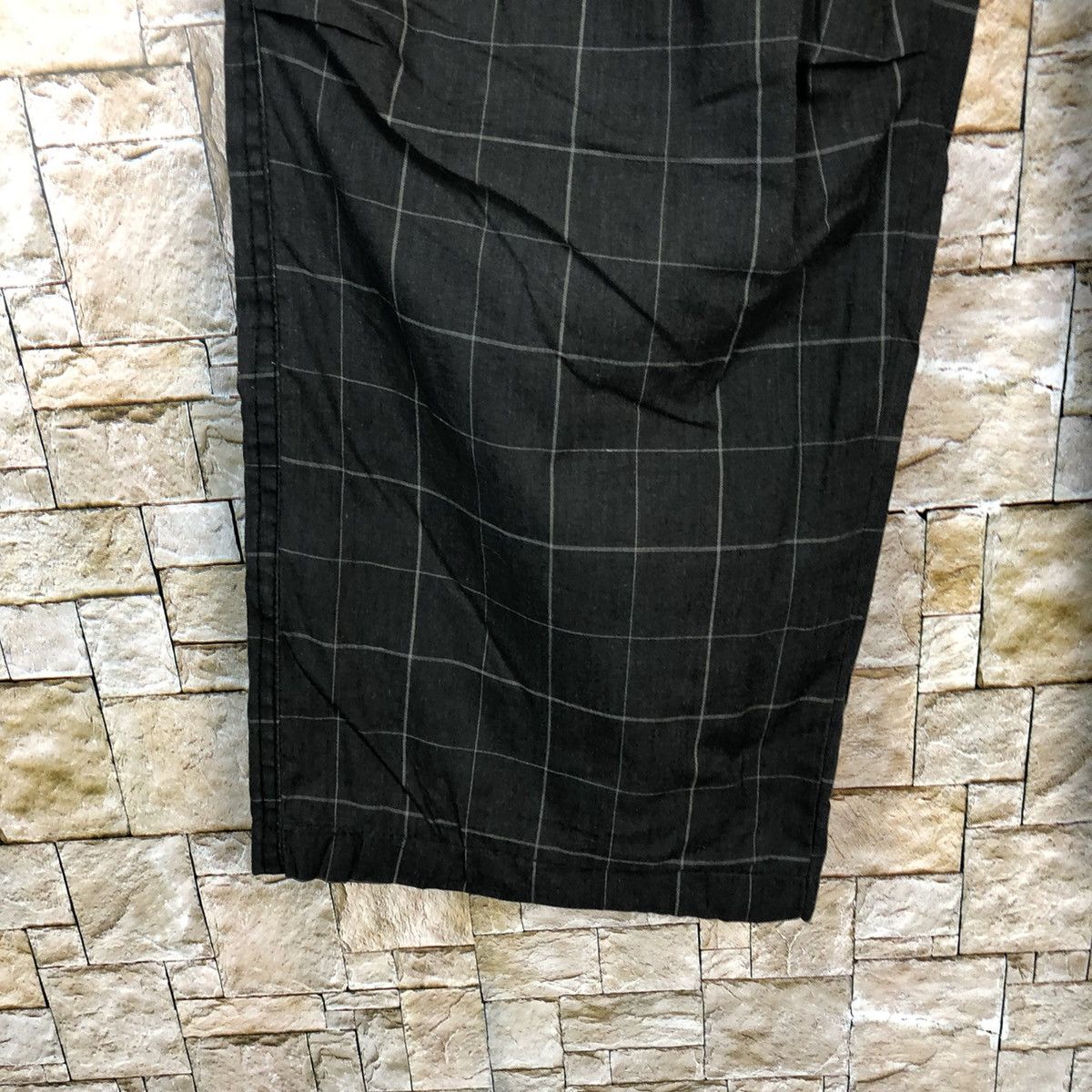 Japanese Brand Cinema Black Checkred Cargo Multipocket Pants #A319 Size US 31 - 12 Thumbnail