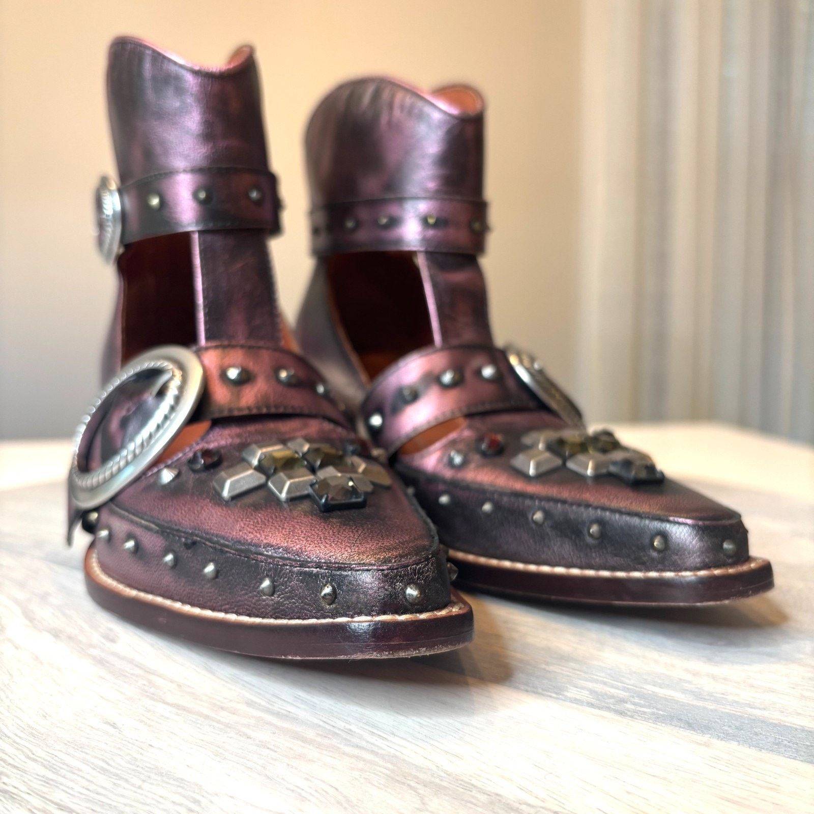 Coach Coach Cut Out Western Creeper Boots Metallic Purple Sz 7.5B Size US 7.5 / IT 37.5 - 6 Thumbnail