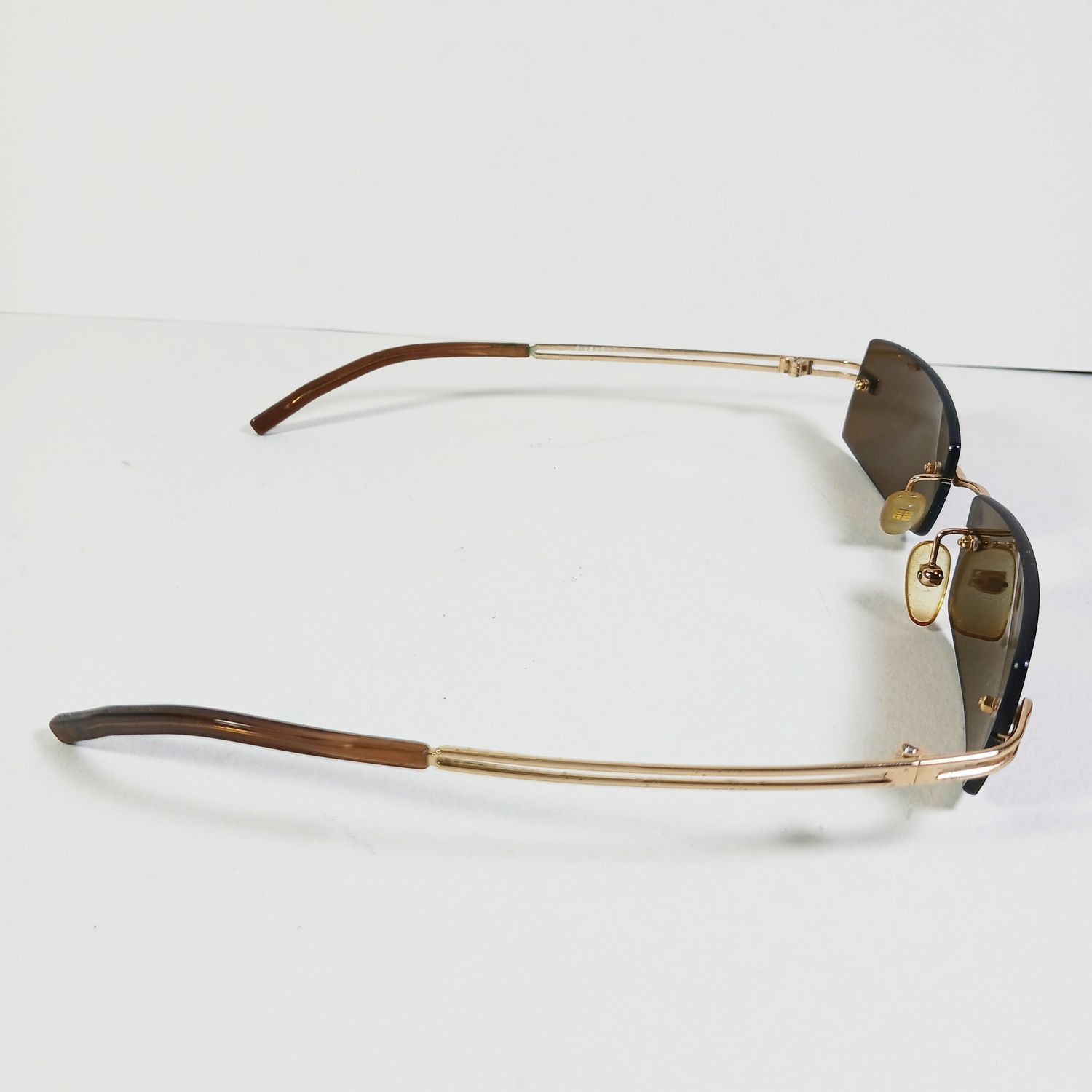 Givenchy × Vintage Givenchy SGV 002 Col300X Gold/Brown Slim Rimless Sunglasses Size ONE SIZE - 7 Thumbnail