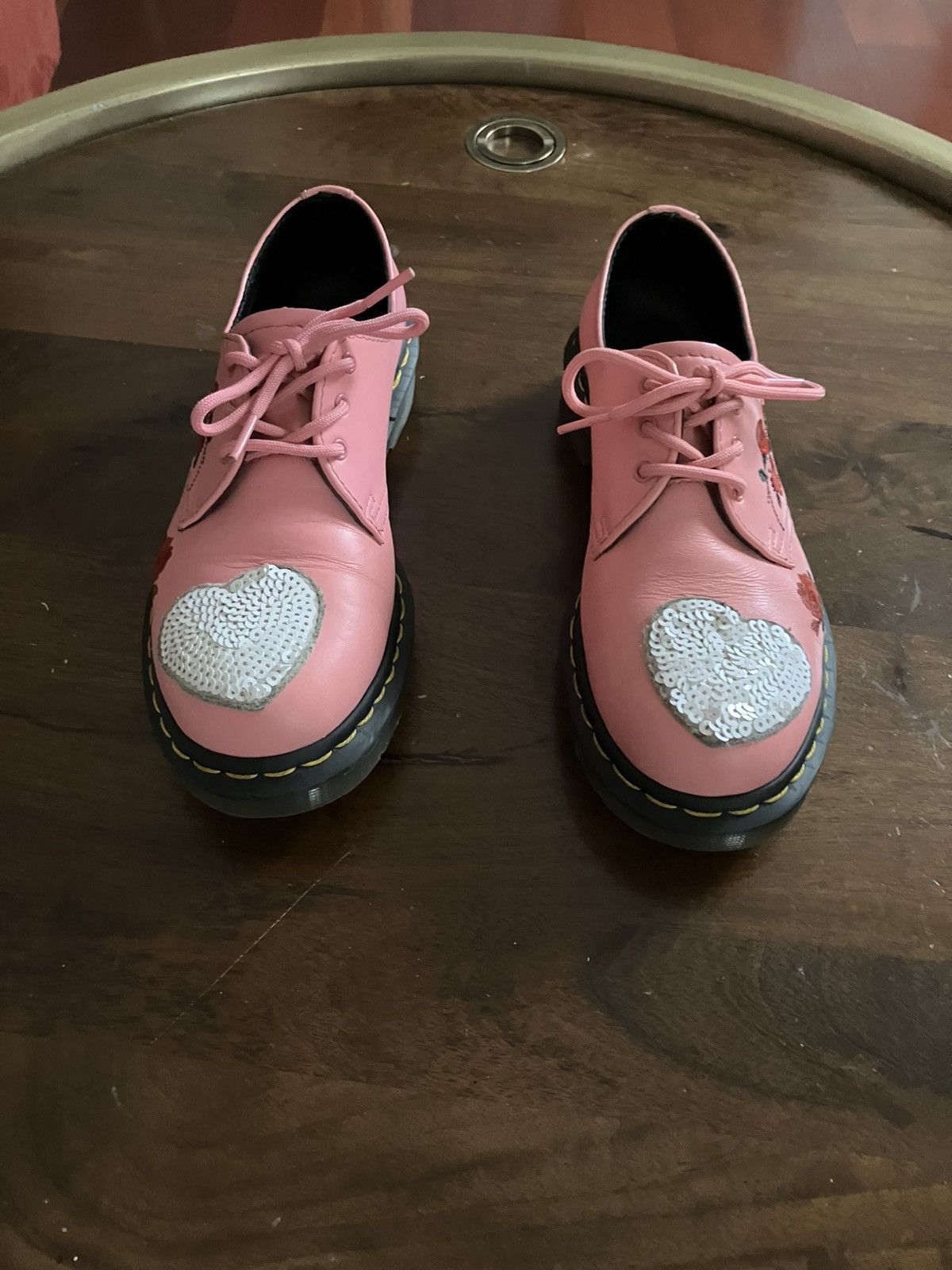 Dr. Martens Dr. Martens 1461 Sequin Heart Pink Red Women’s Size 7 Boots Size US 7 / IT 37 - 1 Thumbnail