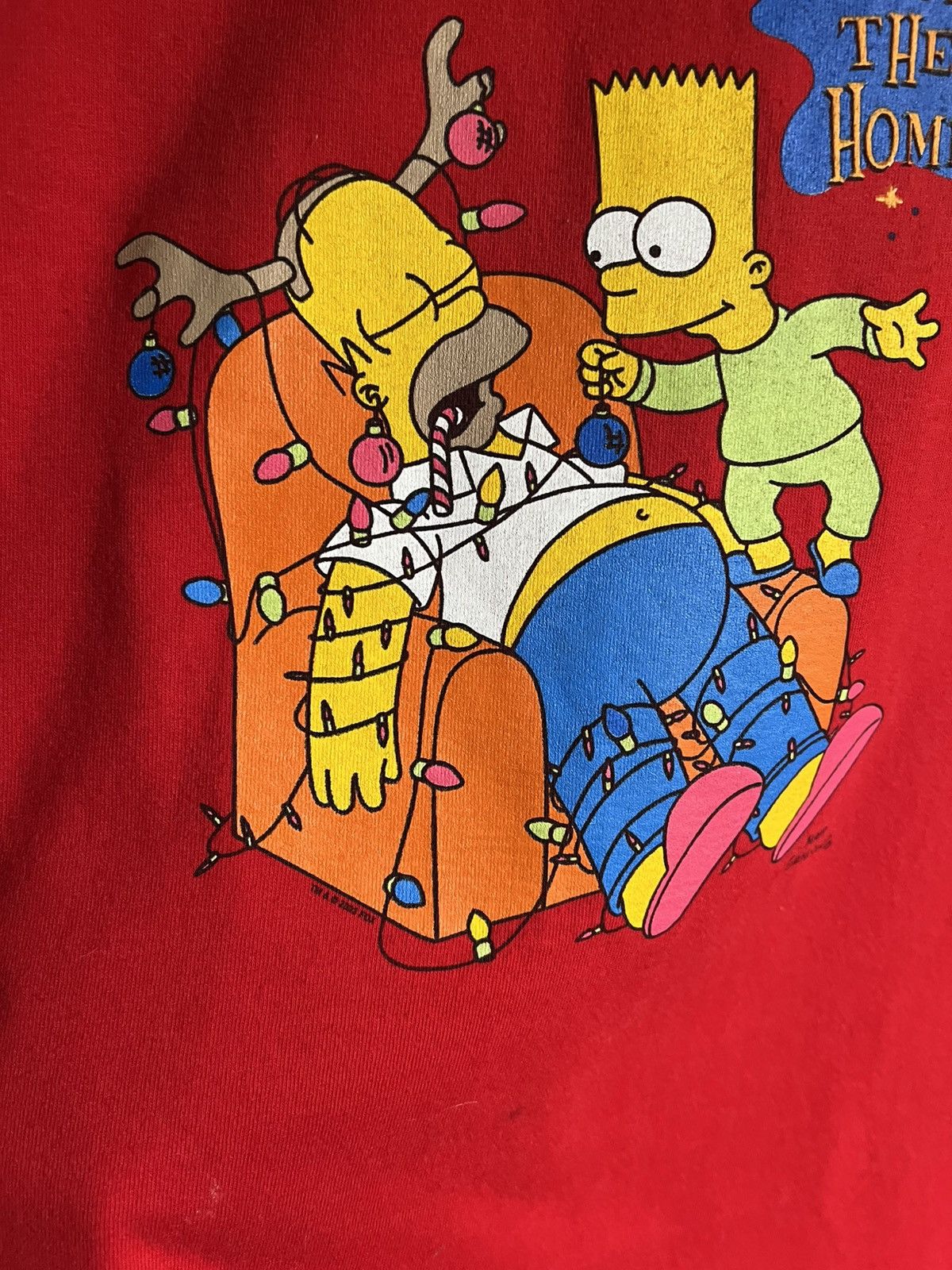 The Simpsons 2003 The Simpsons Bart Deck the Homer Christmas Tee Size US M / EU 48-50 / 2 - 2 Thumbnail