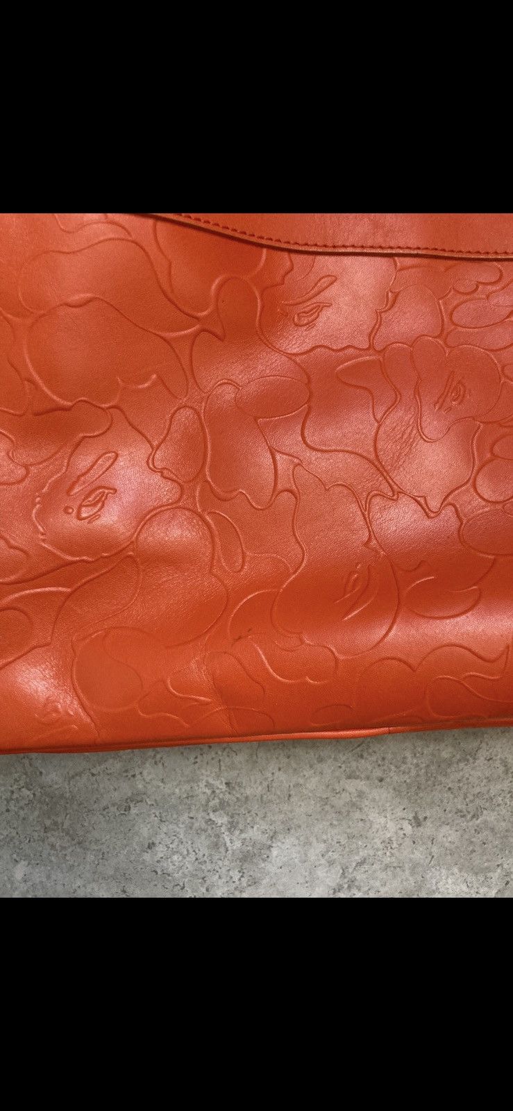 Bape Bape embossed orange camo leather messenger bag Size ONE SIZE - 3 Thumbnail