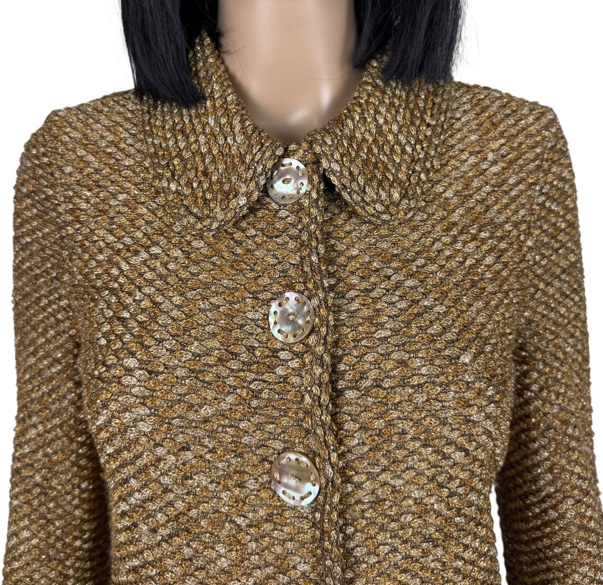 Escada Escada Gold Woven Viscose Jacket Collared size DE38 IT44 Size M / US 6-8 / IT 42-44 - 6 Thumbnail