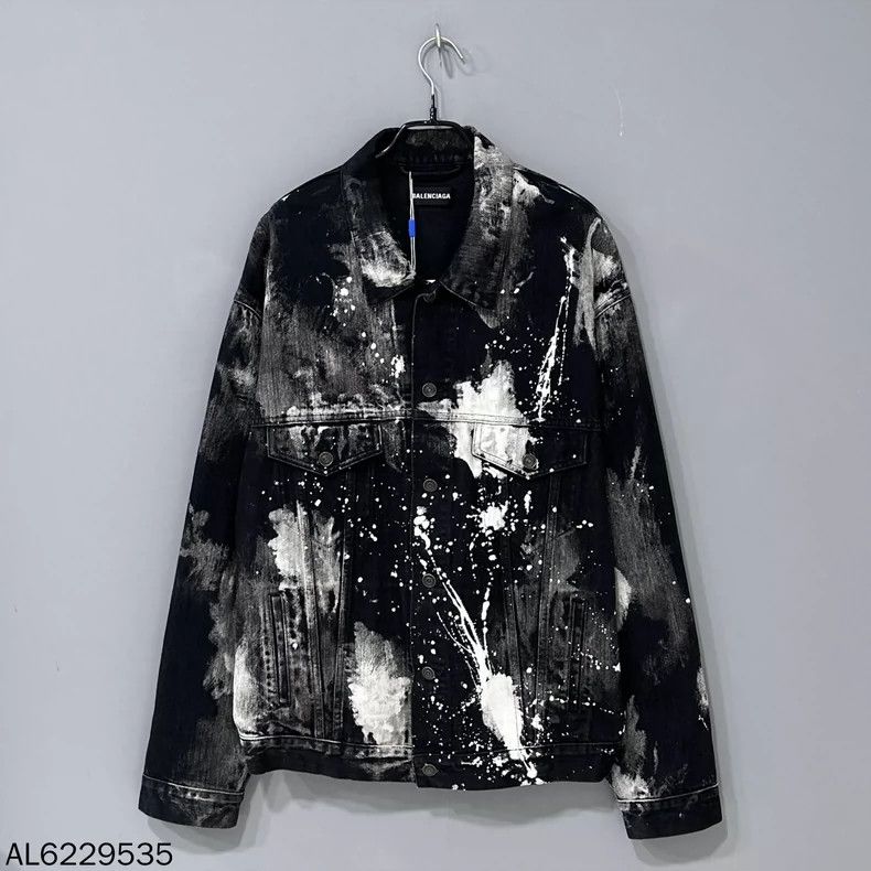 Balenciaga Balenciaga Ink-splashing denim jacket 2502-Nextarrow Size US M / EU 48-50 / 2 - 1 Thumbnail