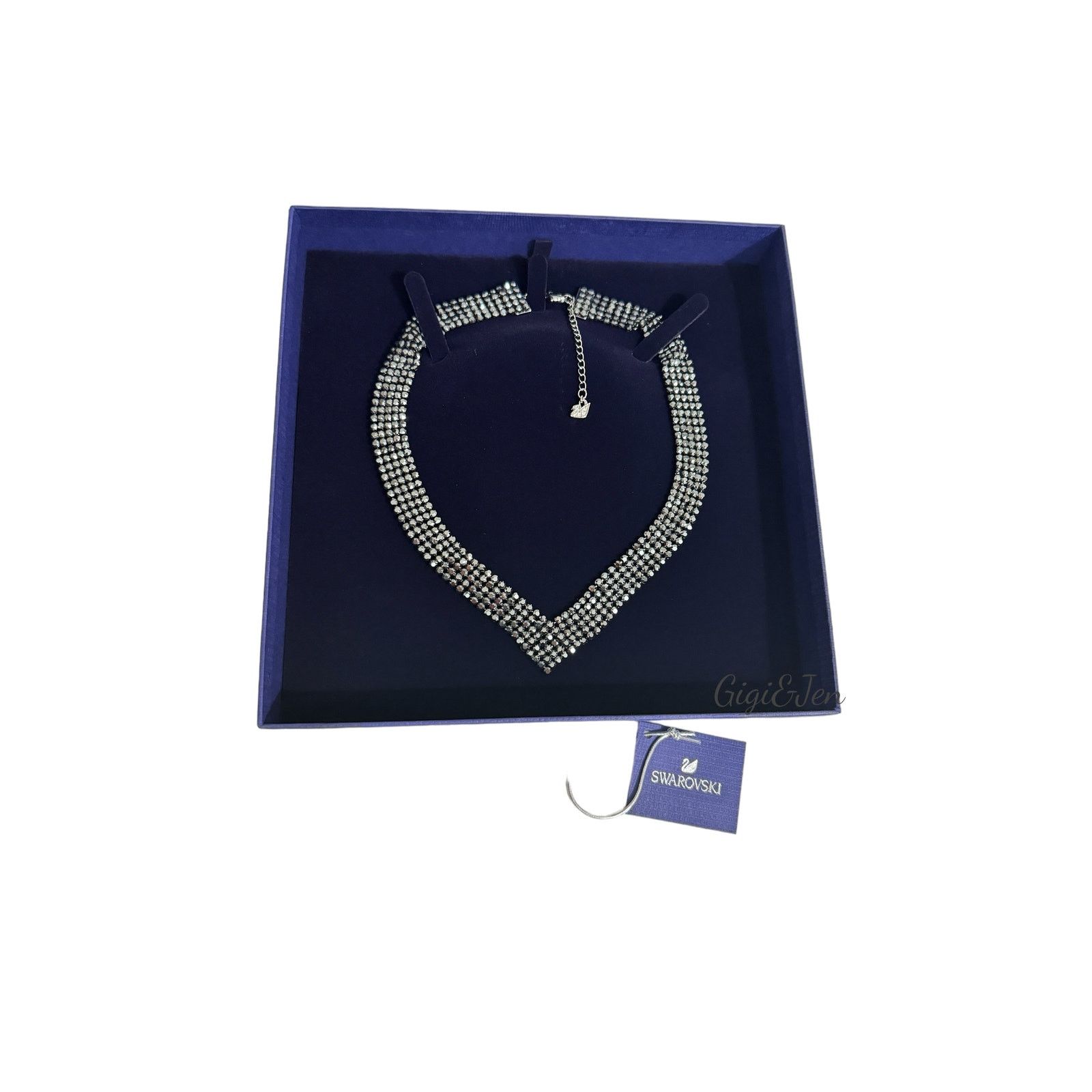 Swarovski Swarovski Fit Rhodium-Plated Stainless Steel Black Necklace Size ONE SIZE - 9 Thumbnail