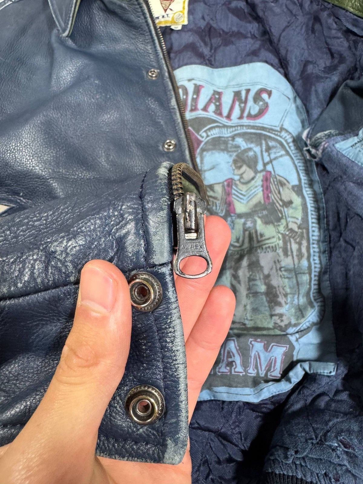 Avirex Vintage AVIREX LEAther Jacket Indian Oorang size M USA Size US M / EU 48-50 / 2 - 15 Thumbnail