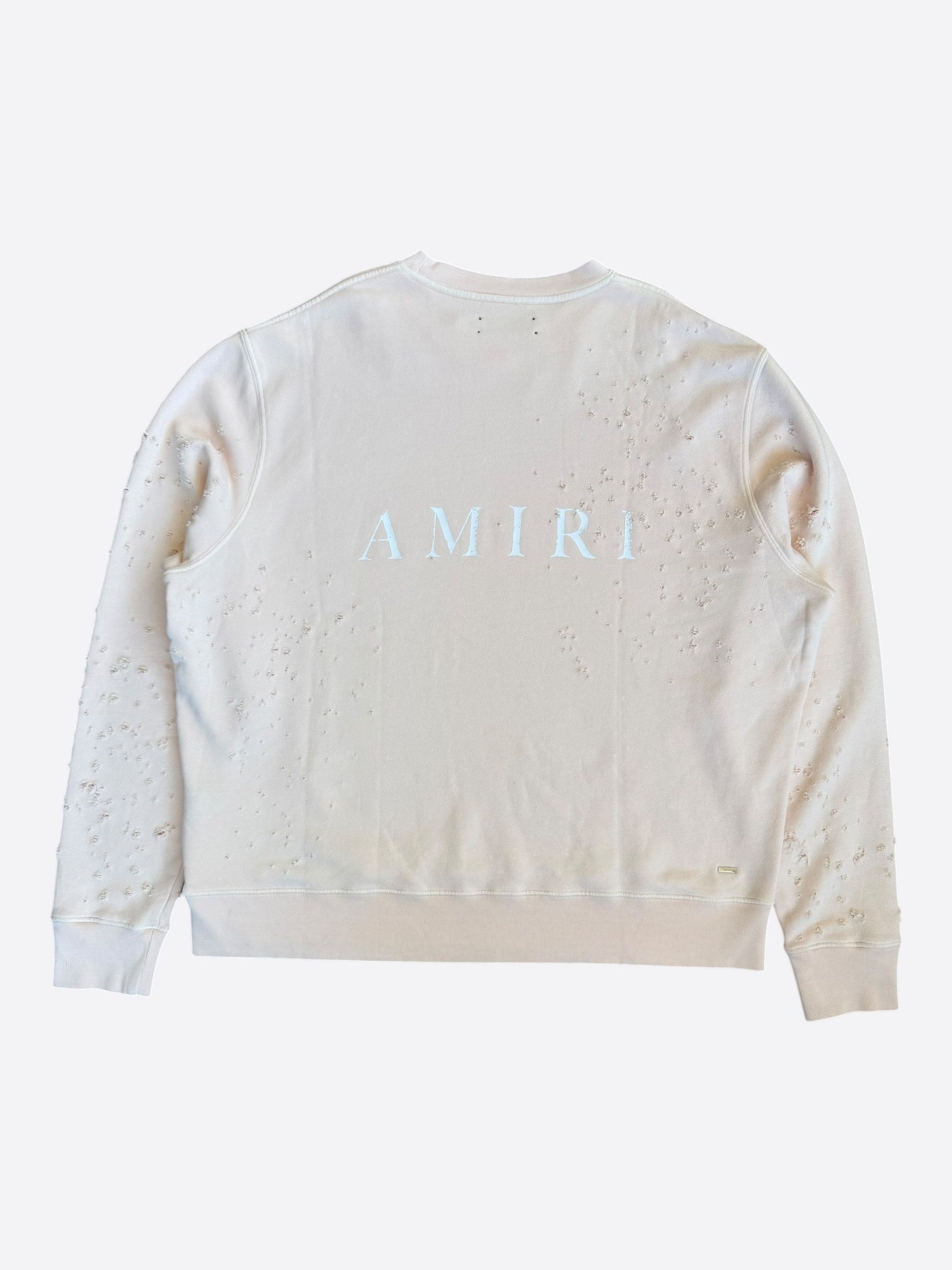 Amiri Amiri Cream MA Logo Shotgun Sweater Size US XXL / EU 58 / 5 - 2 Thumbnail