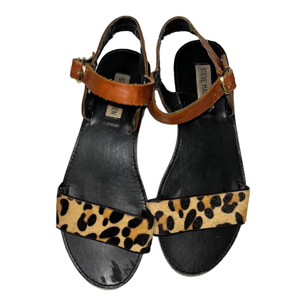 Steve Madden Steve Madden l Dondoo Leopard Print Calf Hair Sandals 7.5 Size US 7.5 / IT 37.5 - 2 Thumbnail