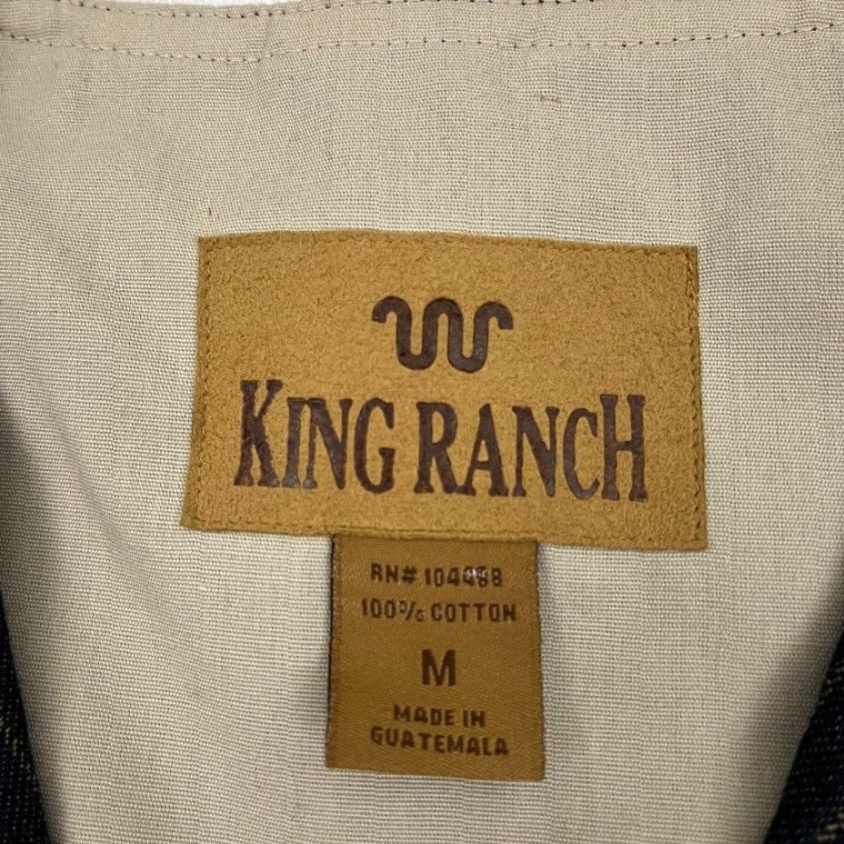 Denime VINTAGE King Ranch Waistcoat Vest Mens M Blue Pinstripe Denim Cowboy Western Frontier Coat Size US M / EU 48-50 / 2 - 3 Thumbnail