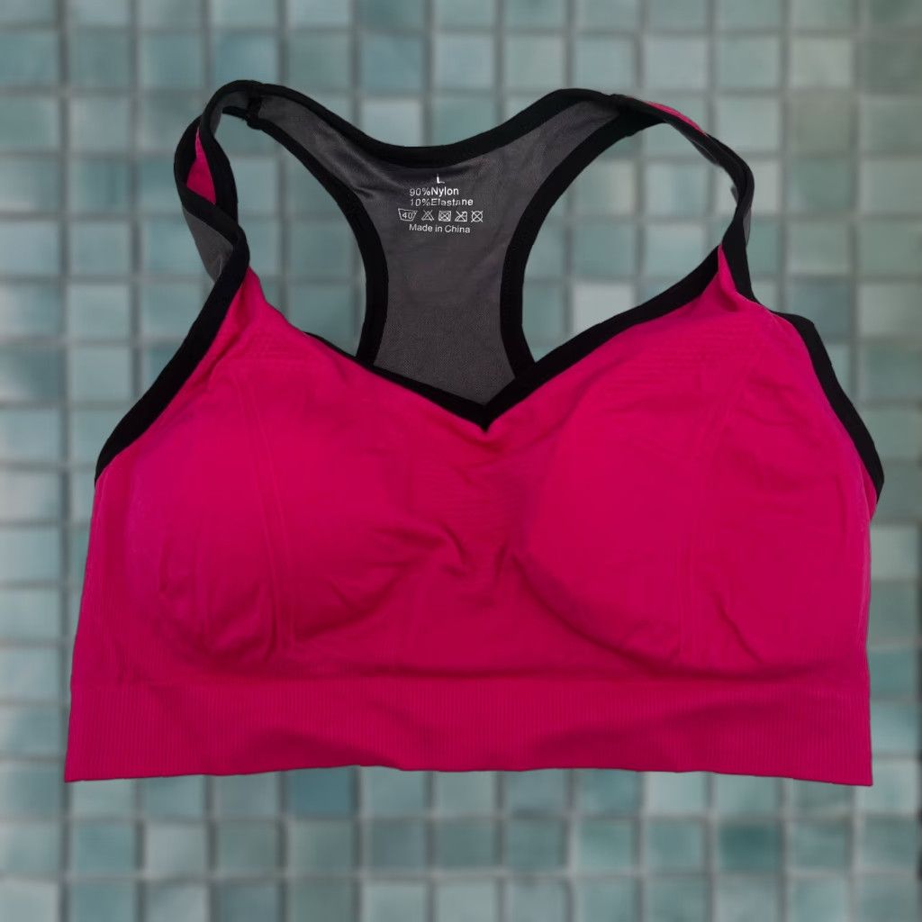 Vintage Aibrou High Impact Padded Sports Bra for Women, Racerback, Pink, Size L, Activewear, Yoga, Running, Gym, Womens Size ONE SIZE - 1 Thumbnail