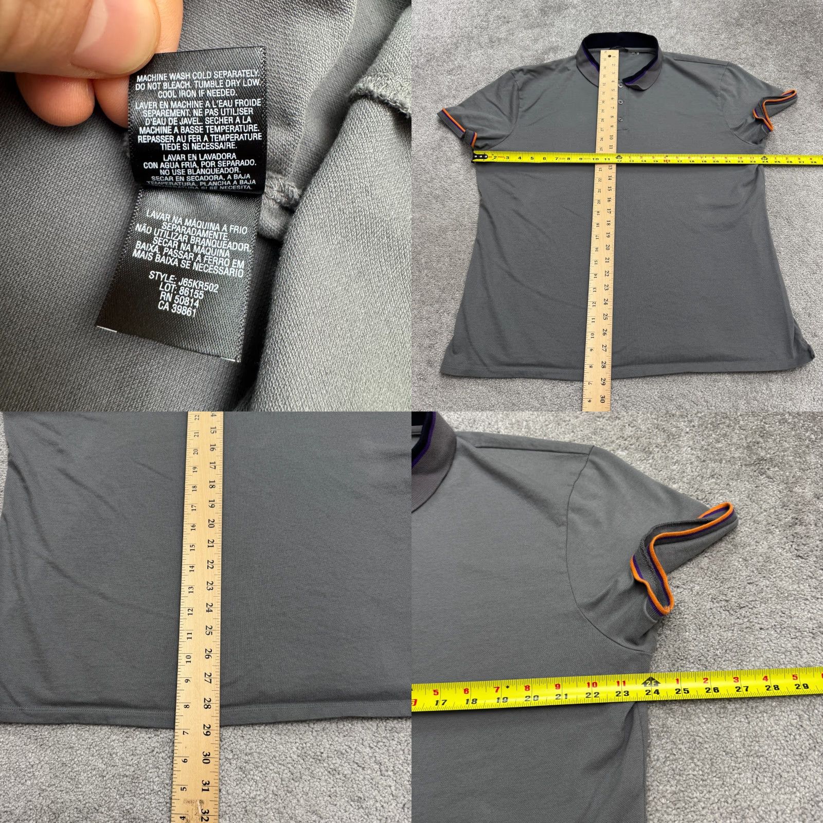 Vintage VINTAGE (no) Elie Tahari Cotton Tipped Polo Shirt Mens 2XL Gray Short Sleeve Casual Preppy Size US XXL / EU 58 / 5 - 8 Thumbnail