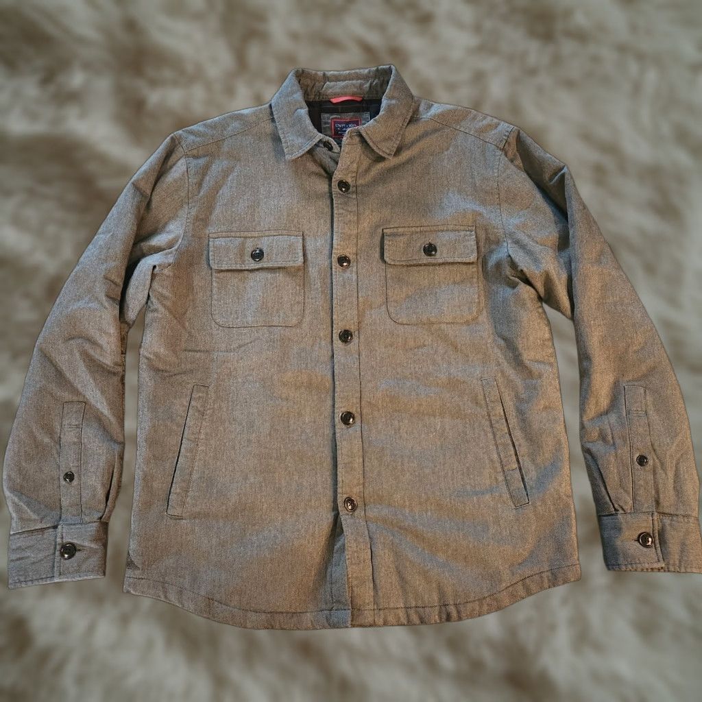 UNTUCKit UNTUCKit Shacket Shirt Jacket Mens Medium Gray Flannel Line Heavyweight Button-Up Lined Ziraldo Size US M / EU 48-50 / 2 - 1 Thumbnail
