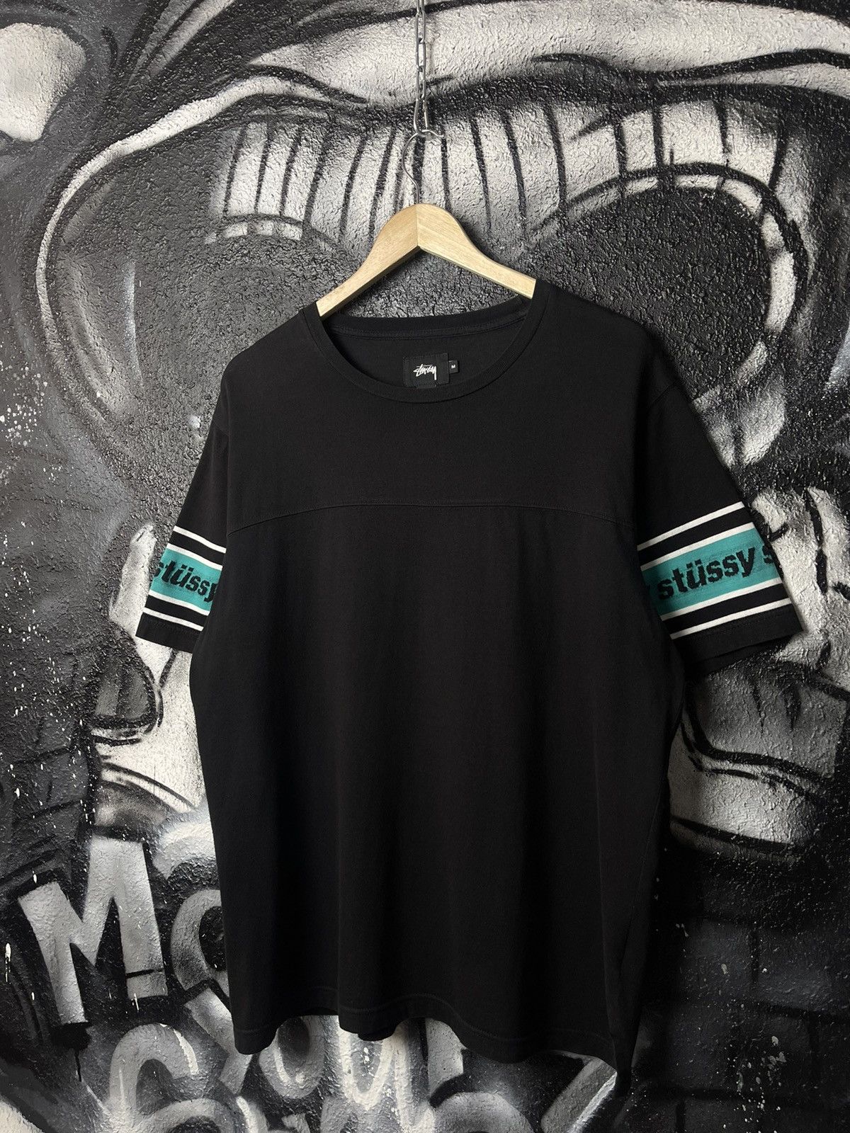 Stussy Stussy Sleeve Stripe Crew T-Shirt Black Men’s Size M Size US M / EU 48-50 / 2 - 1 Thumbnail