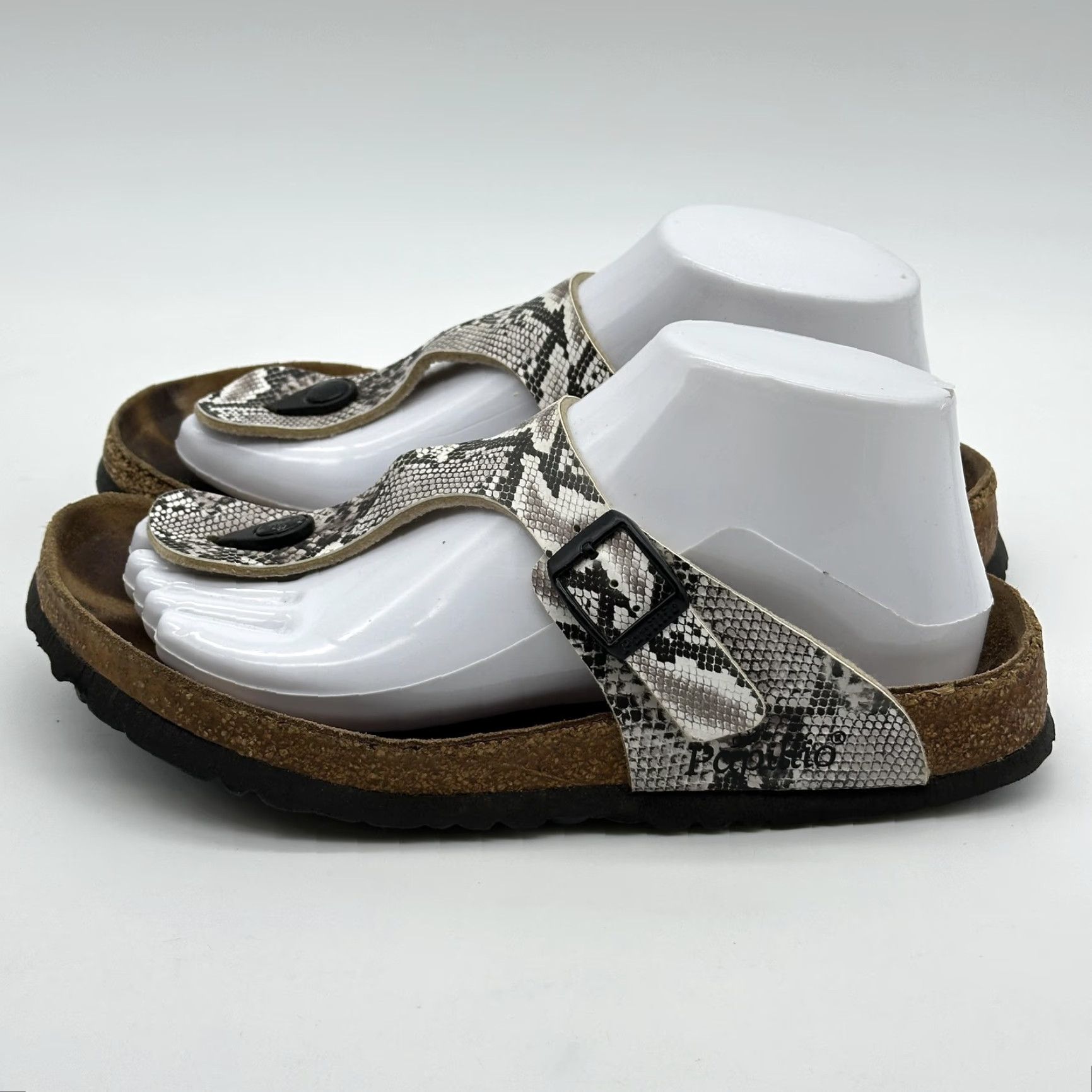 Birkenstock Birkenstock Papillio Gizeh Women's 7 EU38 Snakeskin Cork T Strap Sandals Size US 7 / IT 37 - 4 Thumbnail
