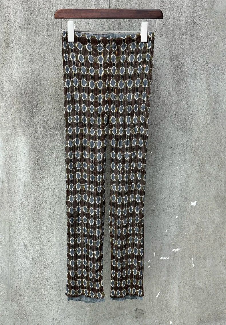 Issey Miyake Issey Miyake Blue Grey Dot Pleated Pants - dmc Size US 28 / EU 44 - 1 Thumbnail