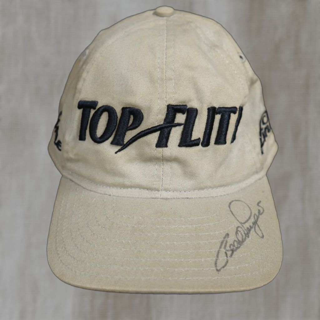 Vintage Top Flite Hat Golfing Embroidered American Flag Tan Strapback Adjustable Mens Brown Cap Size US M / EU 48-50 / 2 - 1 Thumbnail