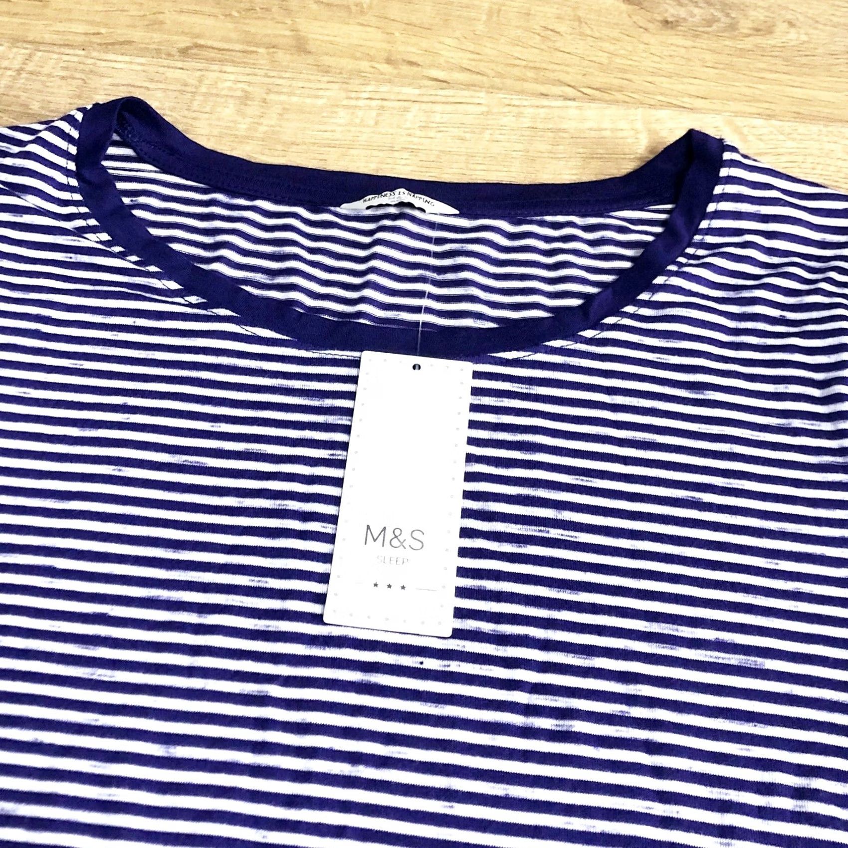 Marks & Spencer M&S Sleep Striped Navy & White 3/4 Sleeve Top UK 16 Womens BNWT Size XXL / US 16-18 / IT 52-54 - 3 Thumbnail
