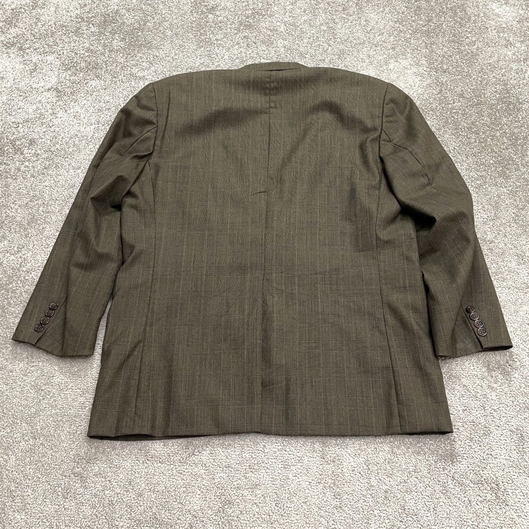 Chaps Chaps By Ralph Lauren Vintage 90s Wool Blazer Suit Jacket Mens 43R Brown Plaid Size 46R - 2 Thumbnail