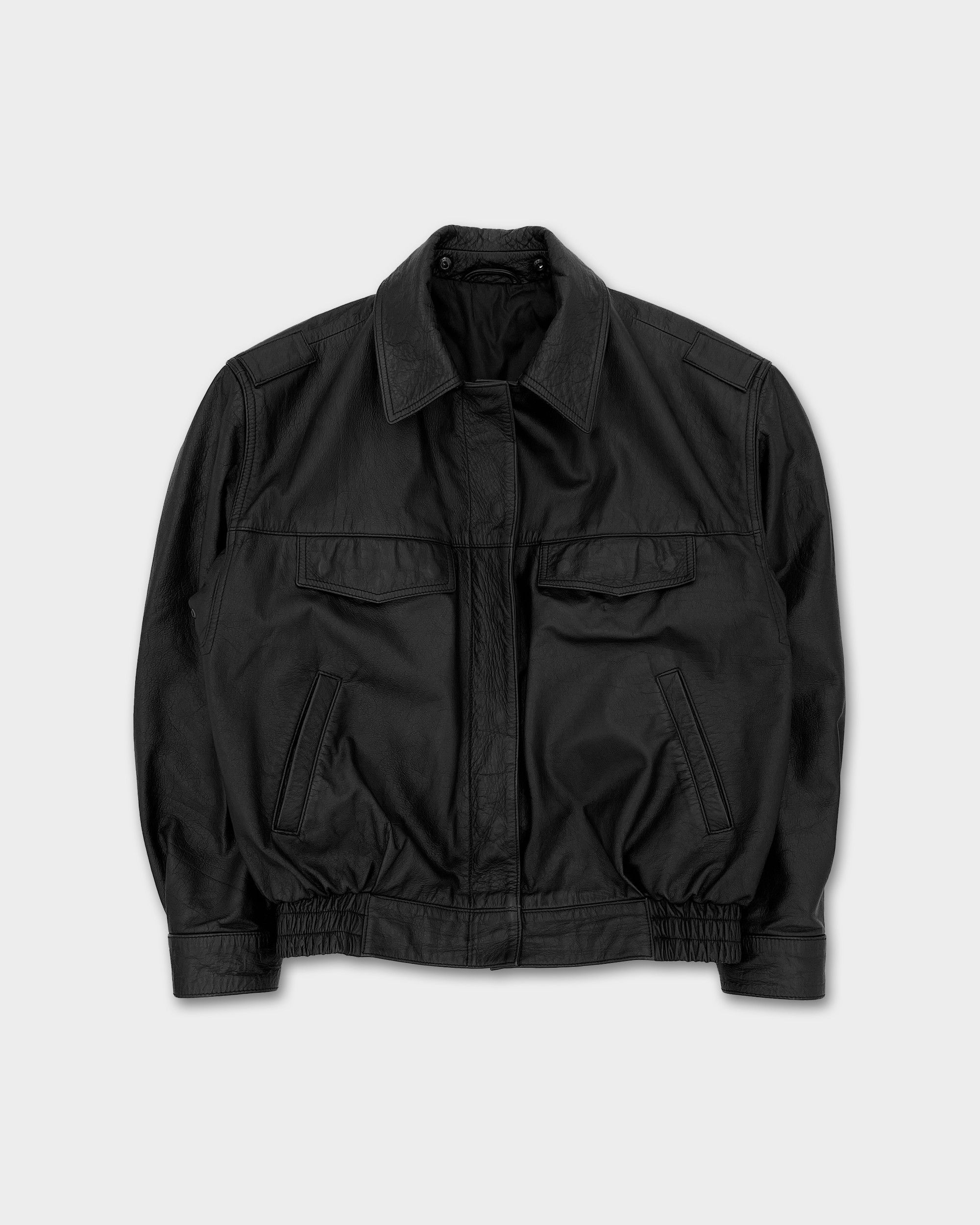 Vintage 1999 1990s Polizei Riri Zip Cowhide Leatherjacket Size US L / EU 52-54 / 3 - 2 Thumbnail