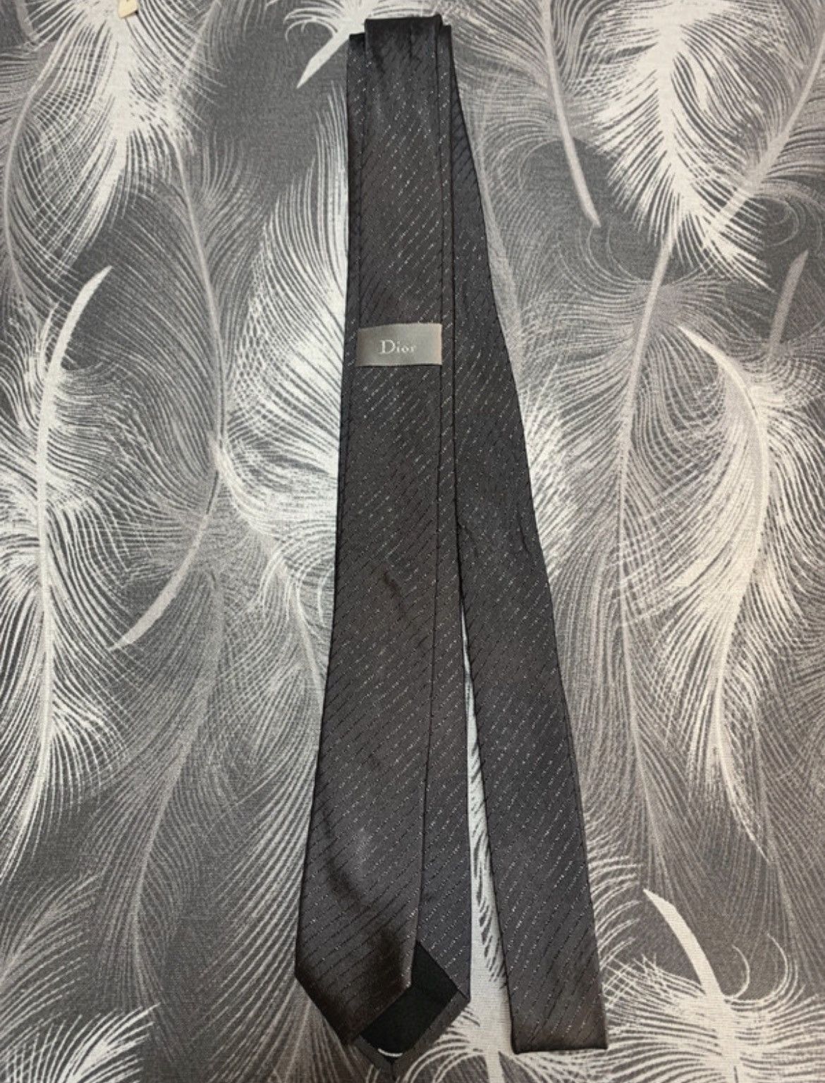 Dior × Hedi Slimane Dior Homme SS04 “STRIP” Glitter Shiny Silk Tie
