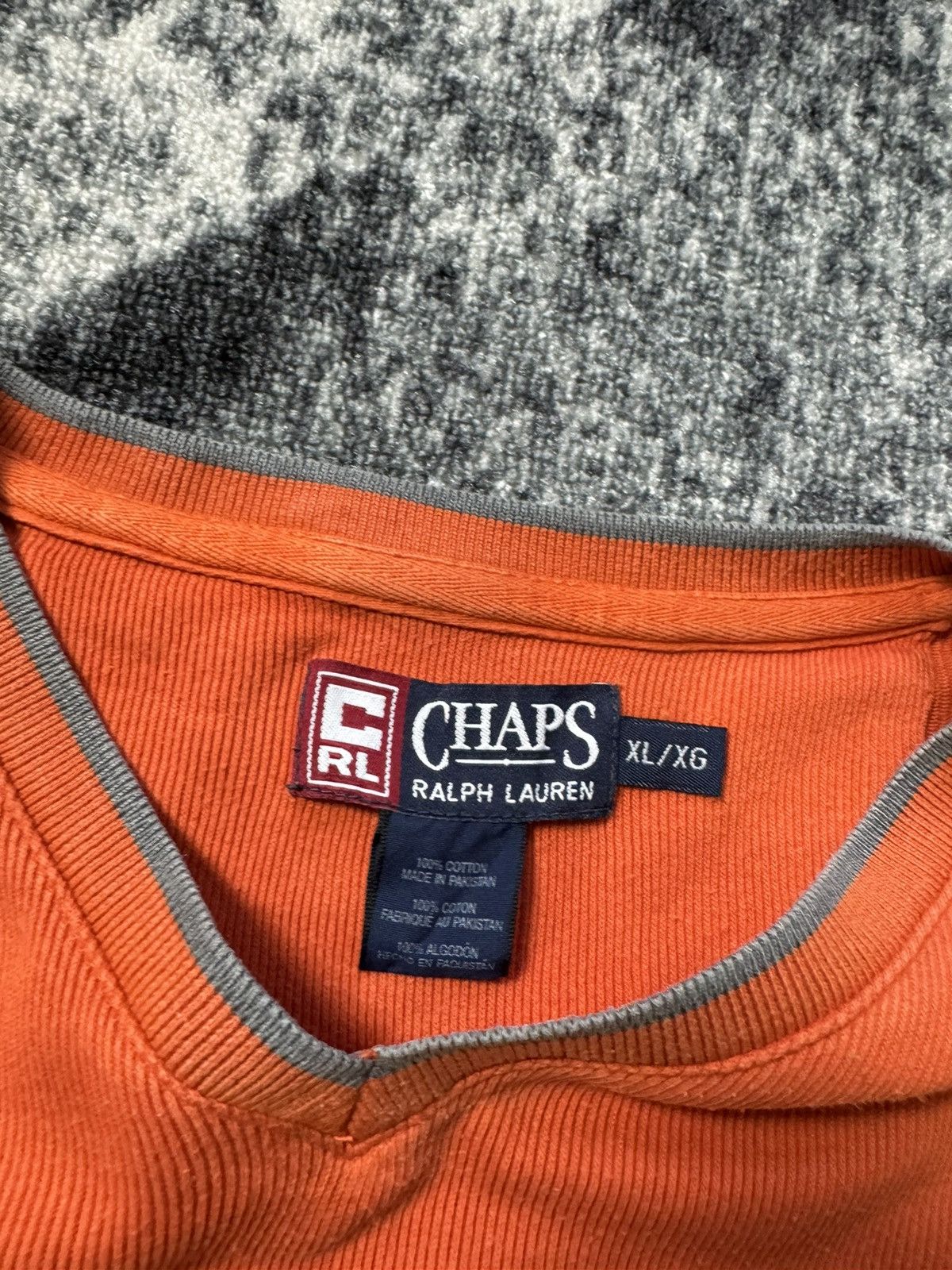 Chaps × Chaps Ralph Lauren × Vintage Vintage Chaps Ralph Lauren Sweatshirt Orange V-Neck Sweater Size US XL / EU 56 / 4 - 3 Thumbnail