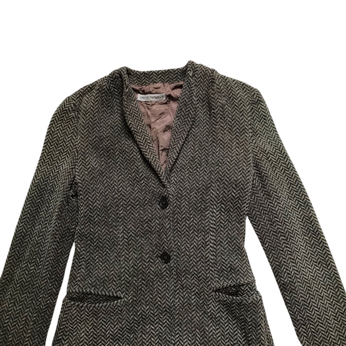 Emporio Armani Vintage Emporio Armani Wool Collarless Jacket Size S / US 4 / IT 40 - 5 Thumbnail