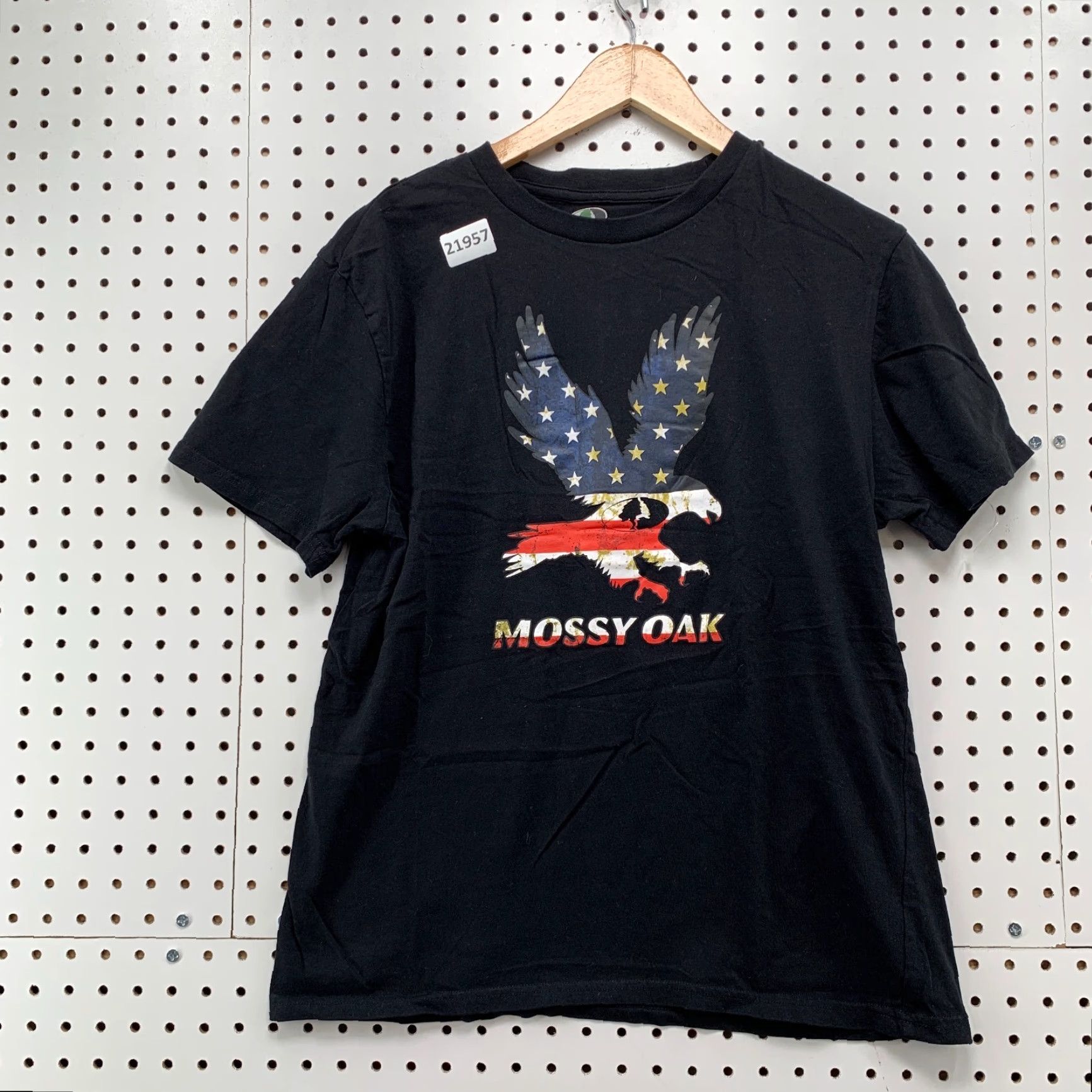 Vintage Mossy Oak Shirt Black Eagle USA Flag Logo FIts Men Small 18x25.5 Short SLeeve Size US S / EU 44-46 / 1 - 5 Thumbnail