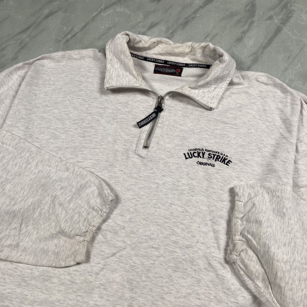 Lucky Brand Vintage 90s Lucky Strike Tobacco Quarter Zipper Size US XL / EU 56 / 4 - 2 Thumbnail