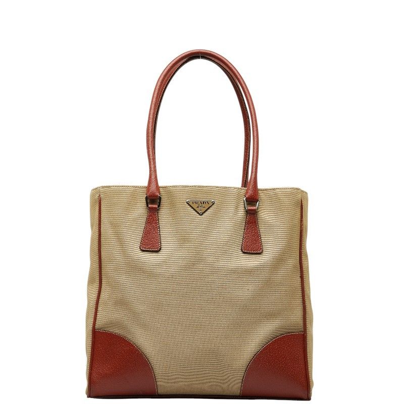 image of Prada Canvas Tote Handle Bag in Bronze, Women's