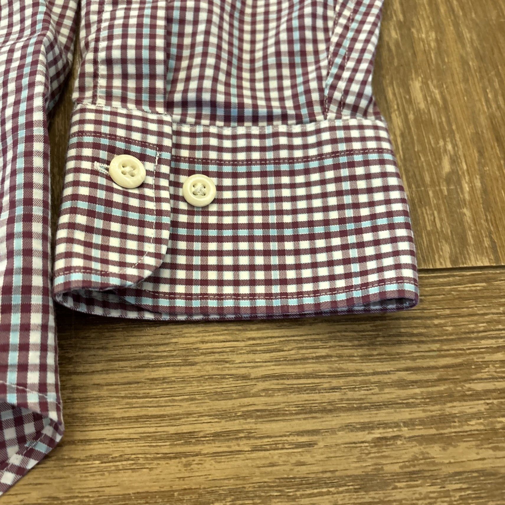Peter Millar PETER MILLAR Button-Up Shirt XL Purple Plaid Long Sleeve Comfort Cotton Mens Size US XL / EU 56 / 4 - 2 Thumbnail