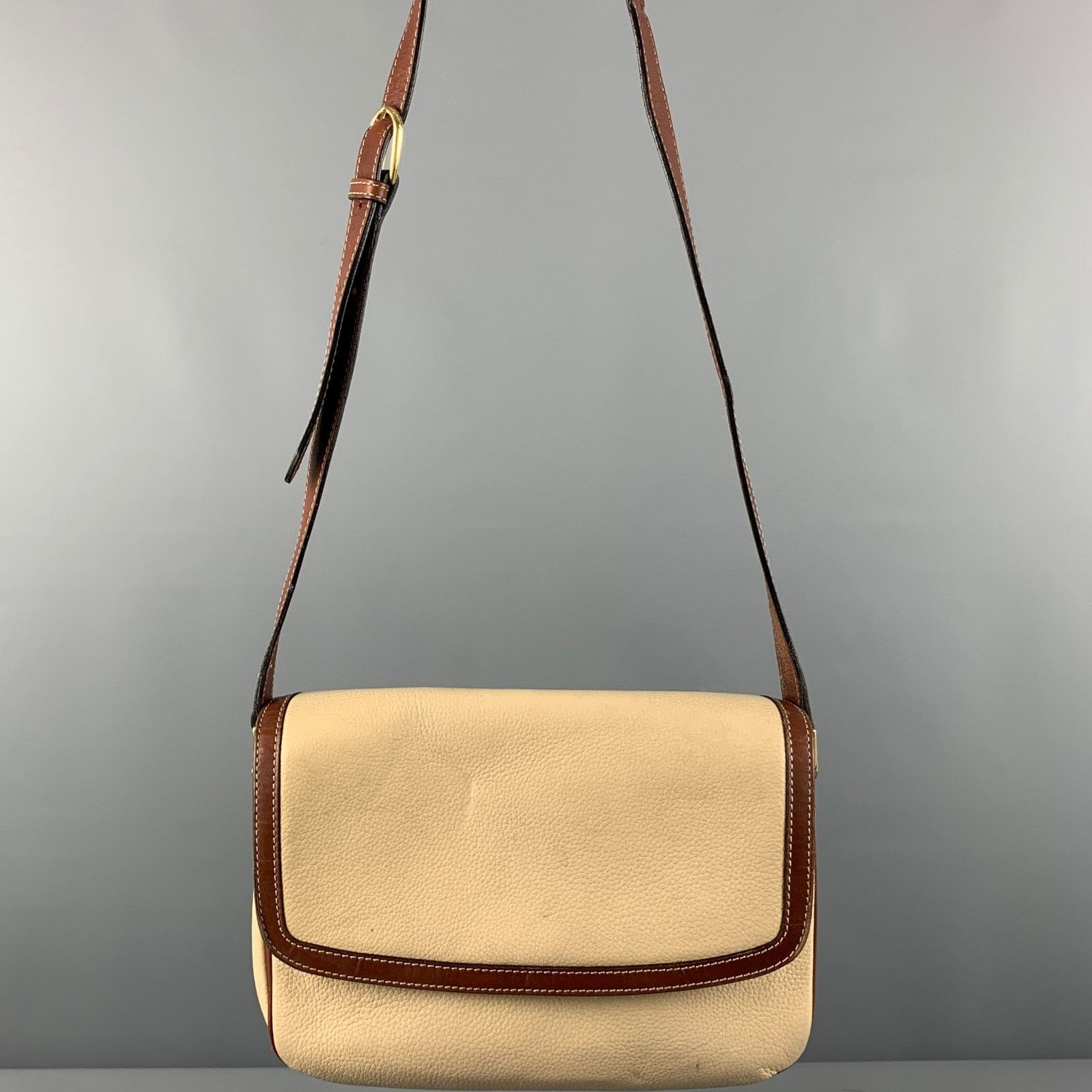 Bally BALLY Cream Brown Pebble Grain Leather Cross Body Handbag Size ONE SIZE - 1 Thumbnail