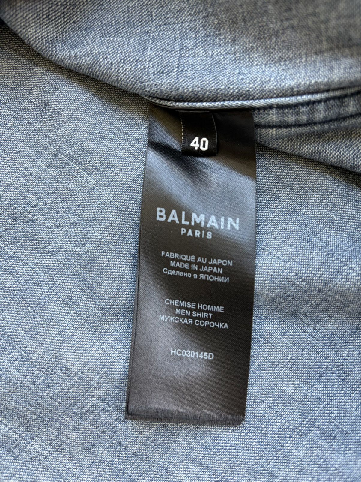 Balmain Balmain Embossed Logo Denim Shirt Size US M / EU 48-50 / 2 - 5 Thumbnail