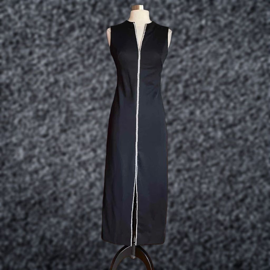I. Magnin VINTAGE I. Magnin Black Maxi Dress Gown Rhinestones Cocktail Party 1960s Size 2 Womens Size XS / US 0-2 / IT 36-38 - 1 Thumbnail