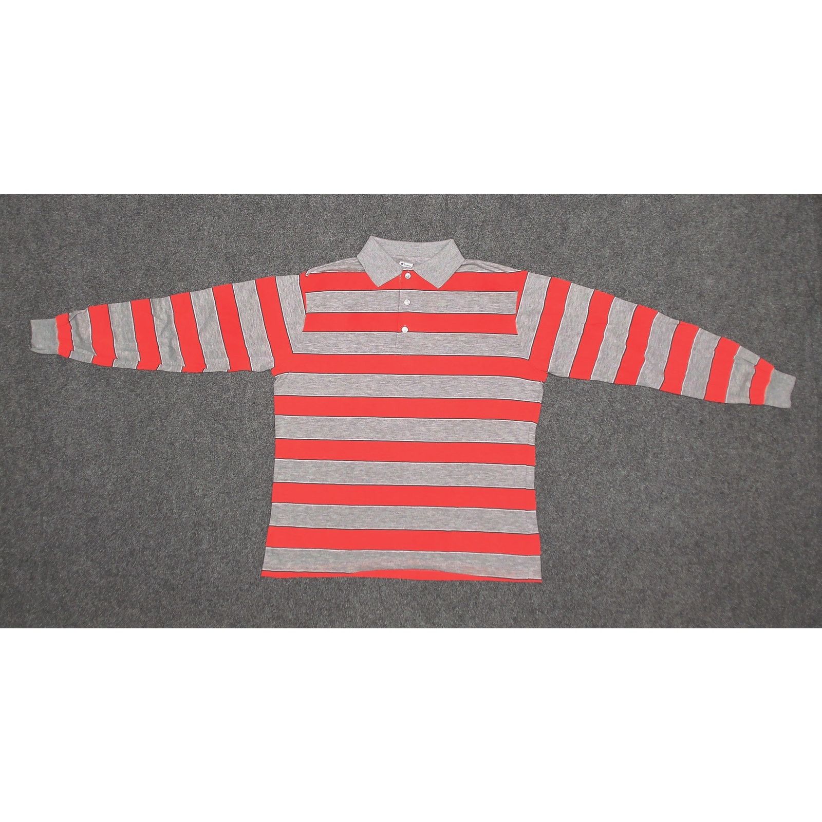 Champion 80s Champion Tri-Blend Single Stitch Striped Polo XL Size US XL / EU 56 / 4 - 7 Thumbnail