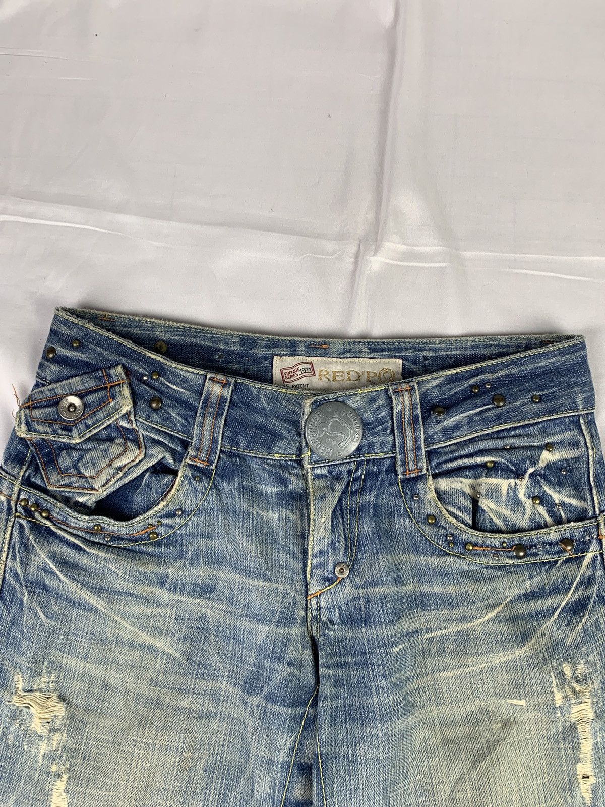Japanese Brand 2000s Red Pepper Japan Low Rise Studded BaggyJeans Pants Size 30" / US 8 / IT 44 - 6 Thumbnail