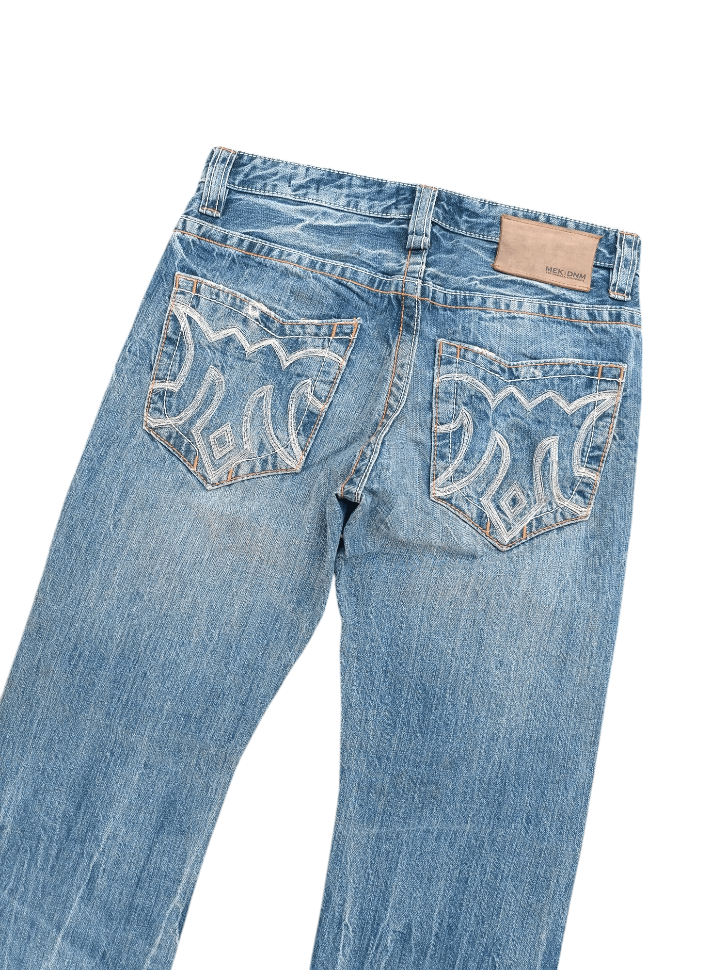 Japanese Brand × Vintage Vintage Flared Mek DNM Distressed Faded Denim E202 Size US 32 / EU 48 - 19 Thumbnail